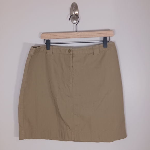 Ann Taylor Loft Cotton Coastal Beach Safari Khaki Women's Skirt Size 12 - Picture 1 of 3